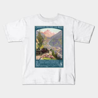 Route des Pyrénées France Vintage Poster 1920 Kids T-Shirt